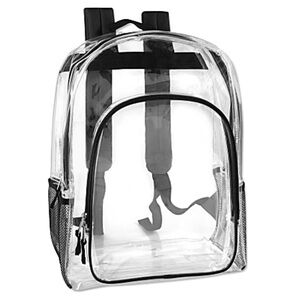 Trailmaker/ Office Depot Heavy Duty Transparent Clear Backpack W/ Black Trim 17"